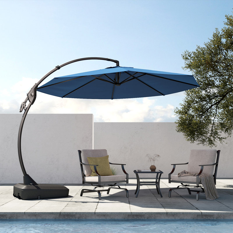 Hokku Designs Tayshawn 12' Cantilever Sunbrella Umbrella with Base